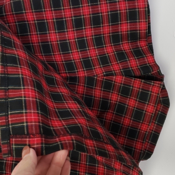 No Boundaries Y2K Wrap Mini Skirt Skort Plaid Red & Black 7Jr EUC - Picture 3 of 11